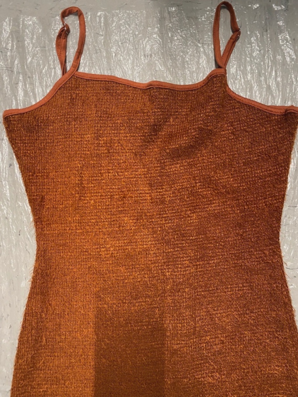 Cider Rust Ribbed Midi Slip Dress - Picture 3 of 4